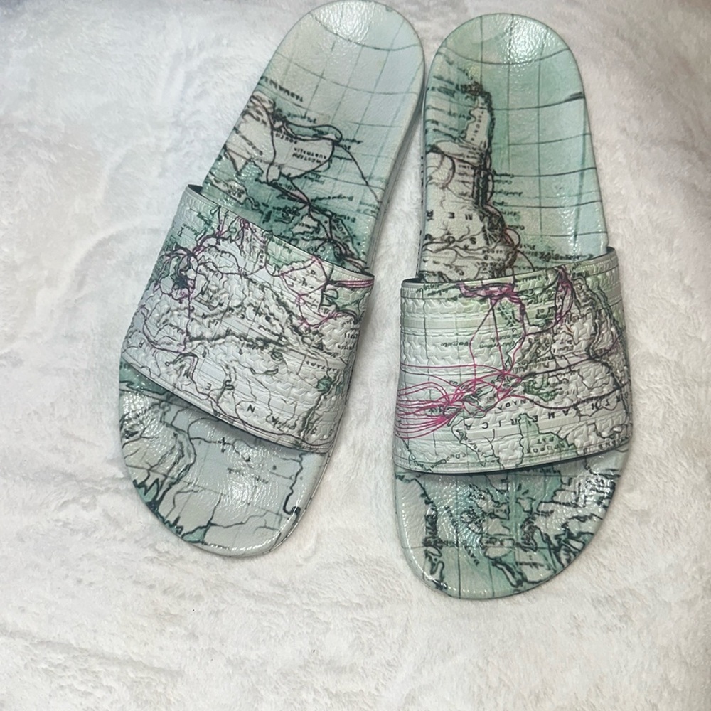 Adidas x Eddie Huang Huang’s World Adilette Slides Map Print Rare Limit Ed Sz 10
